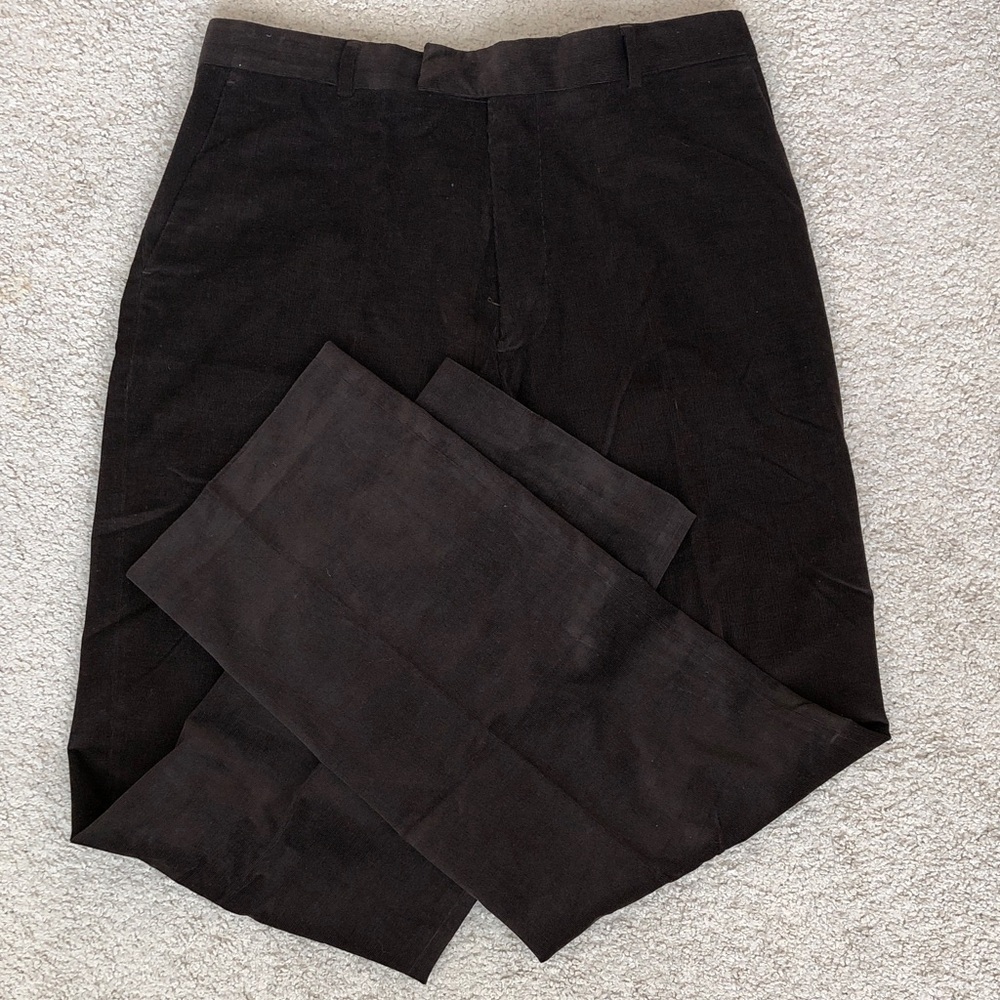 Perry Ellis Men's Dark Brown Corduroy Pants